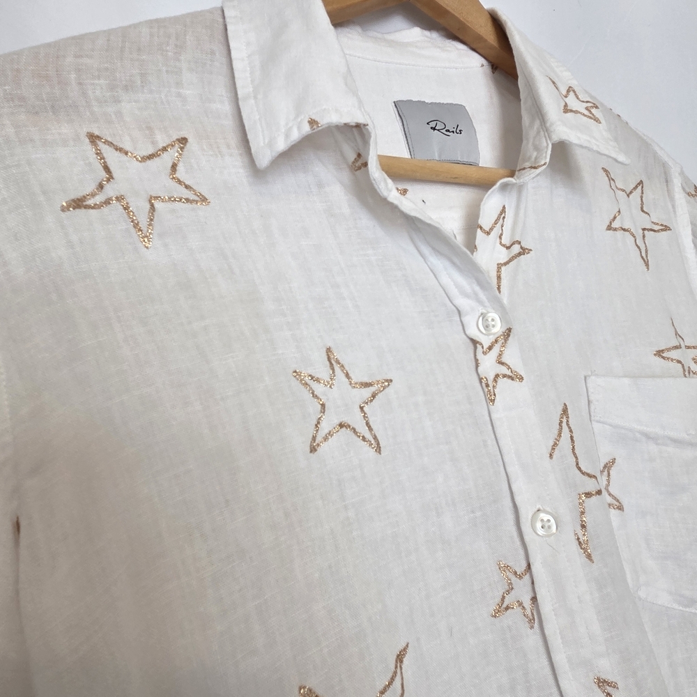 Rails Starstruck Charli Linen Blend Casual Button Down Shirt - Picture 4 of 13